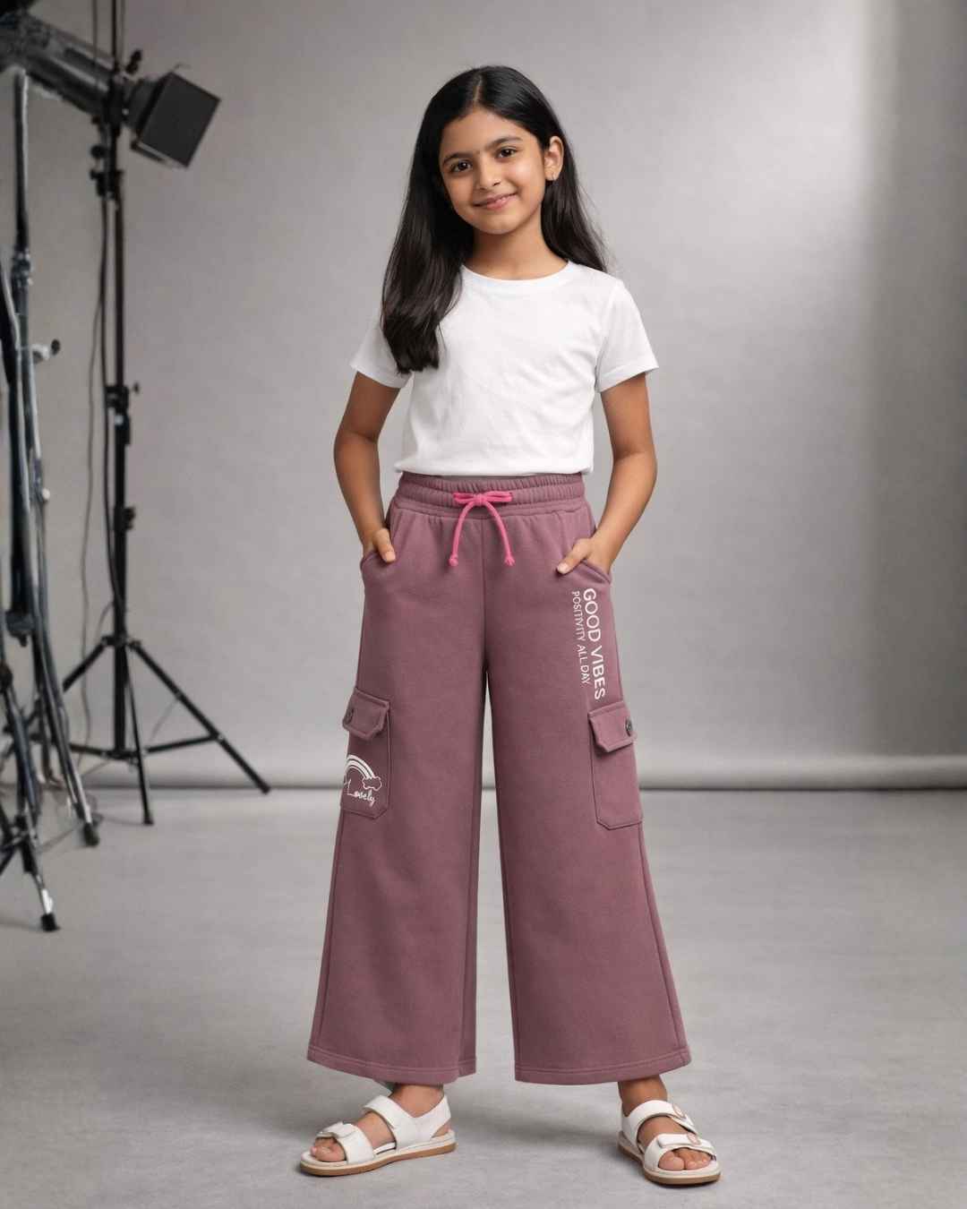 Daisy Girls Cargo Plazo - Rosy