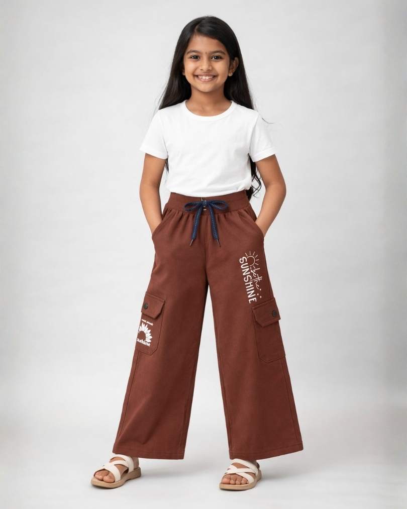 Daisy Girls Cargo Plazo - Brown